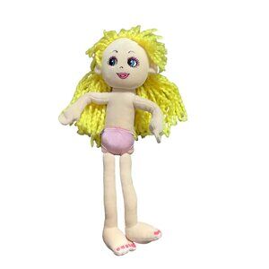 Friends 2B Made Build-A-Bear Blonde Yarn Hair Blue Eyes Doll 16" Stuffed Plush